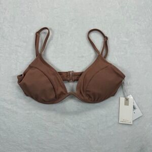 Good American Rib Show Off Bra Top Underwire Bikini Top‎ Desert Rose Size 2